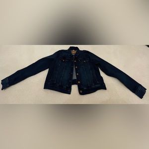 Levi’s Dark Wash Dark Wash Cropped Jean Jacket Size XL